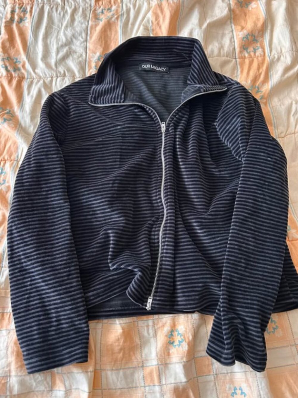 OUR LEGACY Shrunken Velour Zip